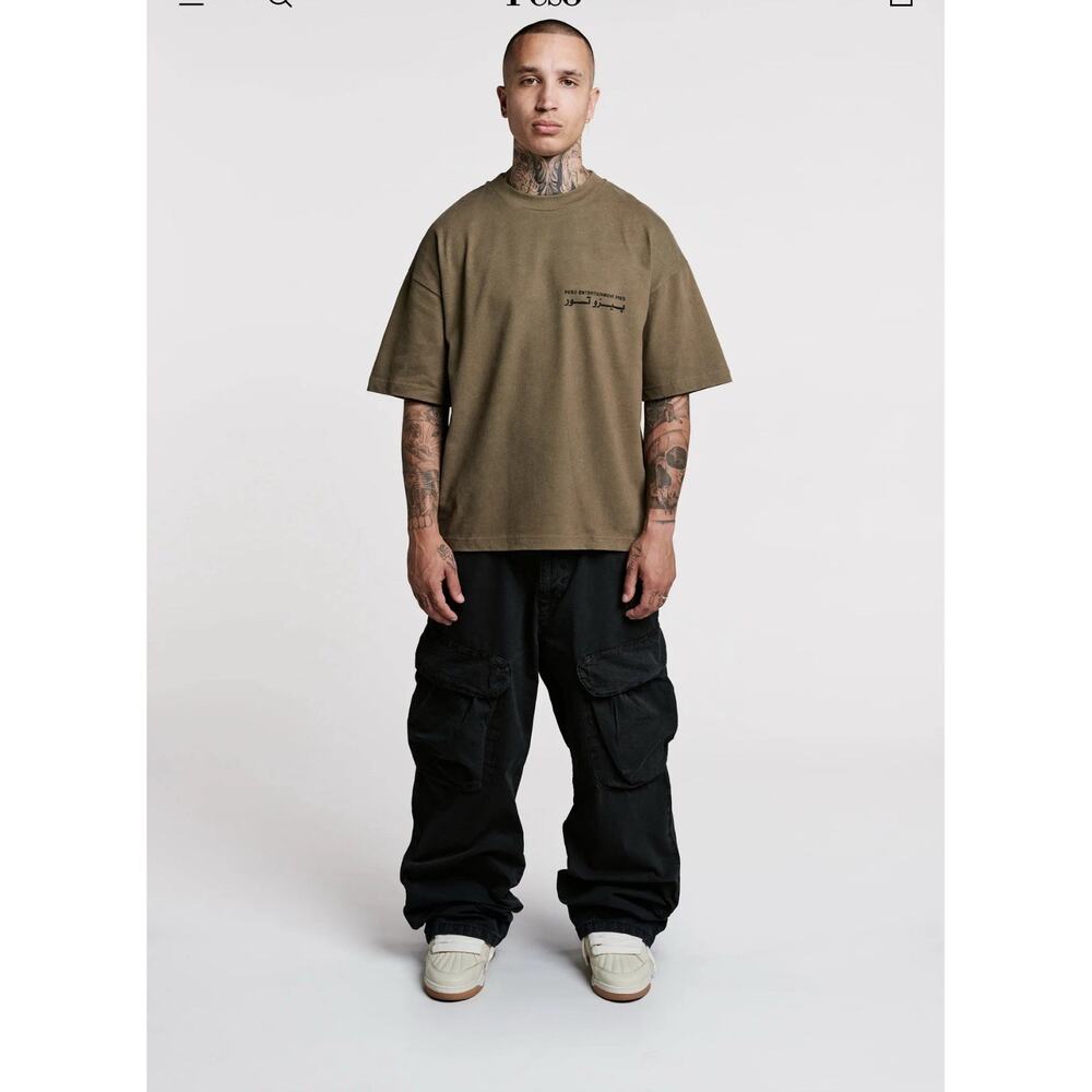 Peso Men's Fat Cargo Jeans Size 32 Black
